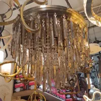 انواع لوسترهای ال ای دی،آویز و فانتزی چوبی|لوستر و چراغ آویز|اردبیل, |دیوار