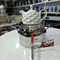 کتری قوری کتری و قوری کف چدن بدنه استیل آر اس کا