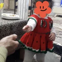 بافت لباس یلدایی همراه باهدوپاپوش دخترانه|کفش و لباس بچه|الیگودرز, |دیوار