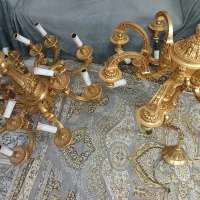 لوسترقدیمی ، تمام برنج ، خالص با روکش آب طلا|لوستر و چراغ آویز|بندر انزلی, شهرداری|دیوار