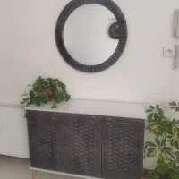 جاکفشی در حدنو با آیینه رنگ طوسی سفید|جاکفشی، کمد، دراور|شیروان (خراسان), |دیوار