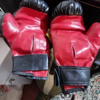 کیسه بکس و یک جفت دستکش چرمی|تجهیزات ورزشی|اهواز, کوروش|دیوار