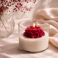 شمع جار گیفت گل با رایحه و رنگ دلخواه