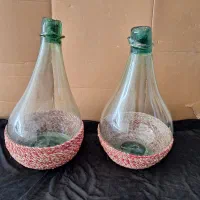 گلدان شیشه ای با بافت سنتی ۲ عدد
