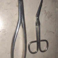 قیچی بانداژ فلزی و فورسپس دندانپزشکی ساخت انگلیس