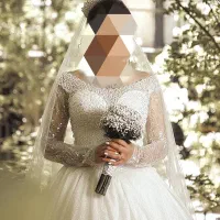 لباس عروس پفی سفید، سایز38، فقط یکبار پوشیده شده