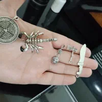 پلاک نقره گردنبند نقره گردنی کهنه سیاه قلم