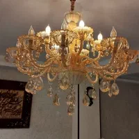 لوستر کریستال شیشه ای در حد نو وارداتی۱۵شاخه|لوستر و چراغ آویز|تهران, نازی‌آباد|دیوار