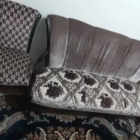 یک ست مبلمان چوبی مخملباف ومیز غذا خوری هشت نفره|مبلمان خانگی و میز عسلی|الوند, |دیوار