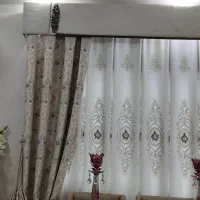 پرده سلطنتی ۷ متری و کتیبه سفید کرم در حد نو|پرده، رانر، رومیزی|رشت, فلسطین|دیوار