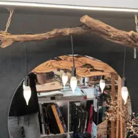 لوستر چوبی با سبک روستیک