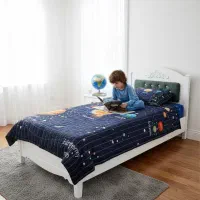 تخت ۱ نفره وکیوم، لمسه، روتختی|تخت و سرویس خواب|بندر دیر, |دیوار