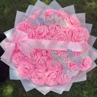 دسته گل روبانی