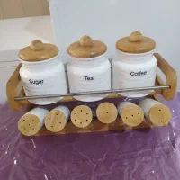 بانکه سرامیکی چوبی نو همراه استند برند نایس