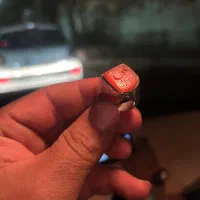 دست ساز خطی طرح نقطه عقیق یمنی پرتقالی