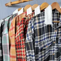 پیراهن و کراپ چهارخونه پشمی عمده|لباس|رشت, سلیمانداراب|دیوار