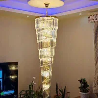 لوستر کریستالی طلایی ۸۰×۲۴۰ سانت نئوکلاسیک|لوستر و چراغ آویز|تهران, نیروی هوایی (پیروزی)|دیوار