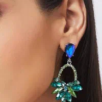 گوشواره دست ساز با نگین اتریشی|بدلیجات|اصفهان, پروین|دیوار