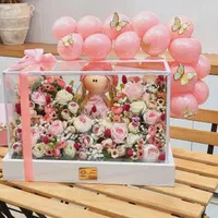 باکس نوزادی بزرگ شیشه ای تولدی دخترانه پسرانه|گل مصنوعی|مشهد, شهید مطهری|دیوار
