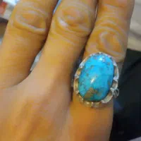 انگشتر نقره فیروزه کرمان سایز بزرگ|جواهرات|سقز, |دیوار