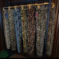 شلوار مخمل پلنگی تدی کبریتی