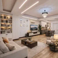 ۵۶ متری. شهرک اندیشه پارکینگ .رو به نما تراورتن