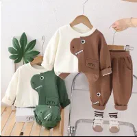 ست بلوزشلوار طرح دایناسور دندانی