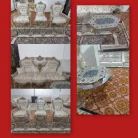 یک دست مبل 9 نفره رنگ پارچه سفید