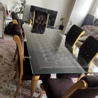 میز نهار خوری ۶ نفره مخمل سالم سالم