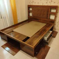 تخت .دراورهمراه بامیزآرایش.کمدلباس وپاتختی ست باهم|تخت و سرویس خواب|سمنان, |دیوار
