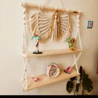 شلف فرشته مکرومه/سیسمونی/دخترونه/اتاق کودک|کتابخانه، شلف، قفسههای دیواری|تهران, مینای شمالی (مخبر)|دیوار