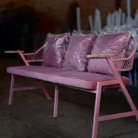 مبل فلزی نشیمن پارچه فوم سرد