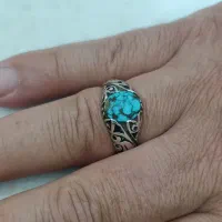 انگشتر نقره فیروزه ی نیشابور اصلی کار دست