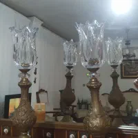دو عدد شمعدون طرح برنز سالم