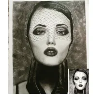 طراحی چهره سیاه قلم