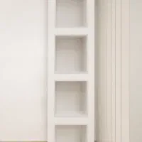 دکوری قفسه کتابخانه استند هایگلس سفید