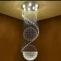 لوستر الماس .کریستالی بلند مدل کره روبان. AC light