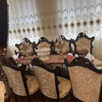 مبل استیل ۹ نفره و غذاخوری ۸ نفره|مبلمان خانگی و میز عسلی|بروجرد, |دیوار