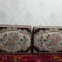 4عدد پشتی،مخده، گل برجسته،کرم،زرشکی