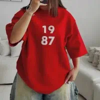 تیشرت باکسی زنانه پنبه سوپر 1987