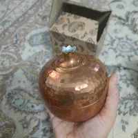 قندان شکلات خوری انار مسی مس بانکه درب چوبی قلک