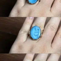 انگشتر عقیق آبی