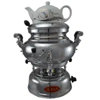 سماور گازی استیل ورق ضخیم سنگین برند ۶ لیتر