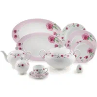 سرویس چینی زرین پینک رز 12نفره