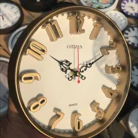 ساعت دیواری طلایی حروف برجسته/ تک و عمده