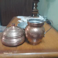 حراج قندان و شکر ریز و تابه مس چکشی|کلکسیون اشیاء عتیقه|دماوند, گیلاوند|دیوار