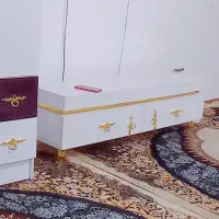 میزتلوزیون سفیدطلایی بسیارزیبا|میز تلویزیون|قم, شاد قلی|دیوار