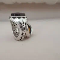 انگشتر نقره عقیق سیاه سرخ