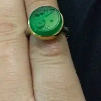 انگشتر نقره نگین عقیق یشم حسبی الله با خط عظام
