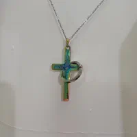 پلاک‌گردنبندصلیب هولوگرامی استیل نو‌نو خاص و کمیاب|بدلیجات|زنجان, |دیوار